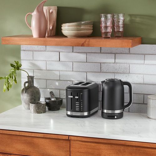 KitchenAid Waterkoker met temperatuurregeling tussen 50°C en 100°C - 1,7 l - Snel en stil - Roestvrij staal - Mat zwart