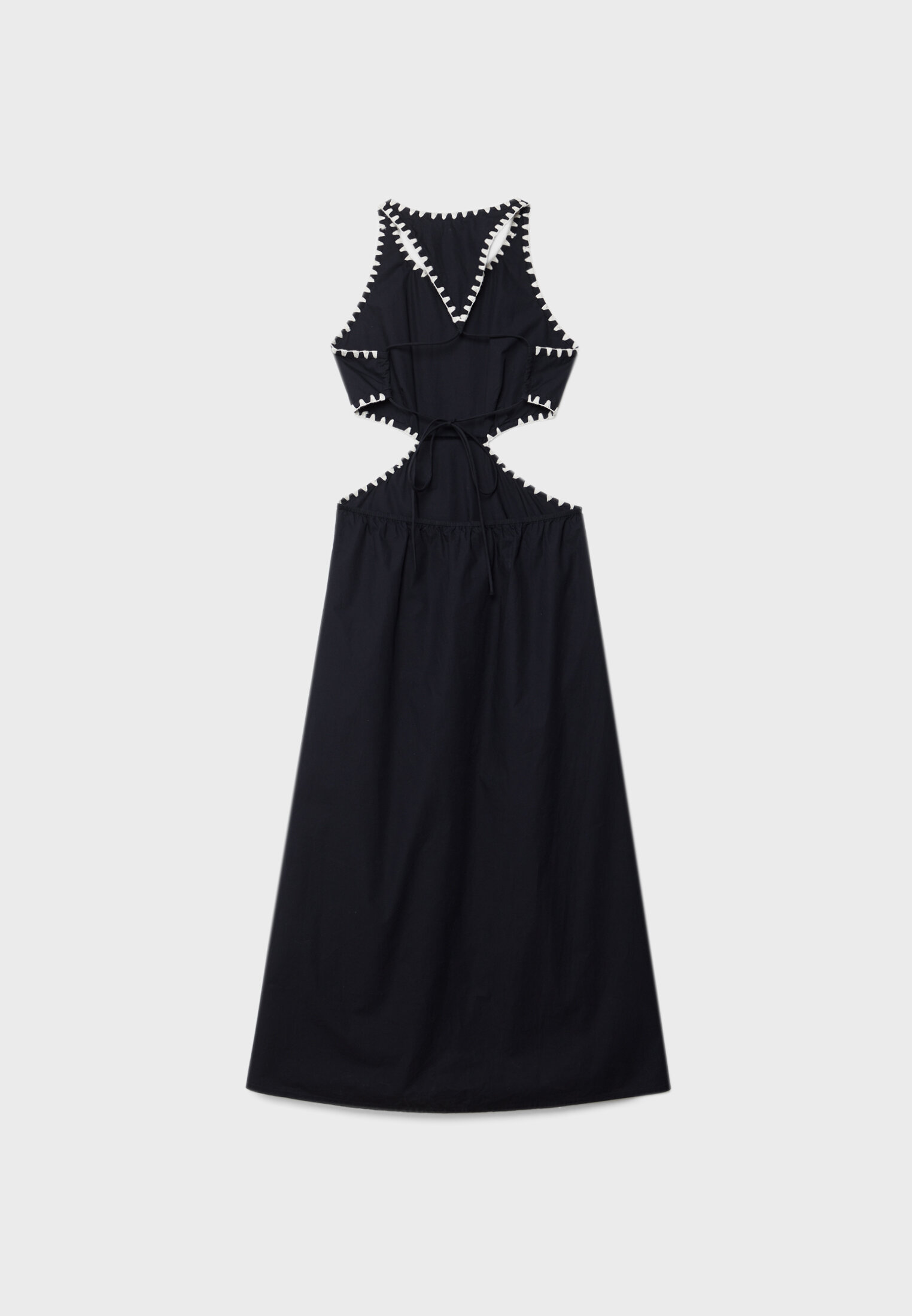Vestido longo com recorte lateral
