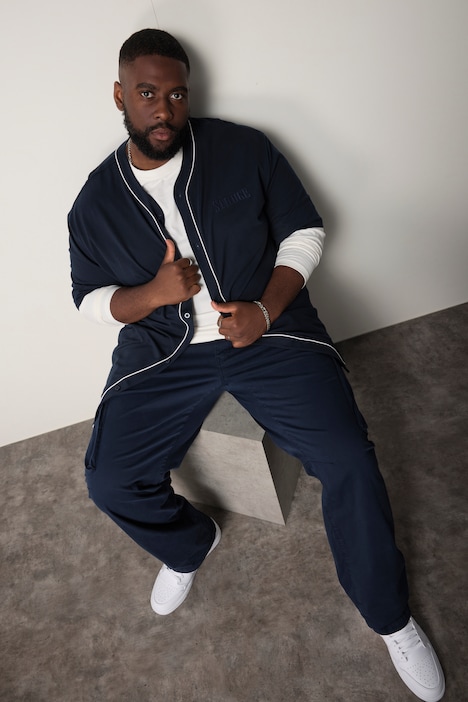 STHUGE T-Shirt, Halbarm, oversized, Baseball-Look, bis 8 XL
