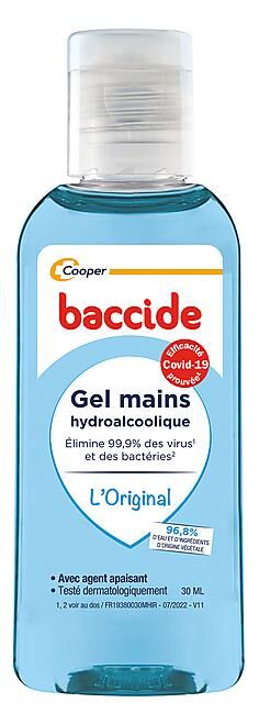 BACCIDE - GEL HYDRO ALCOOLIQUE MAINS BLEU 30 ML