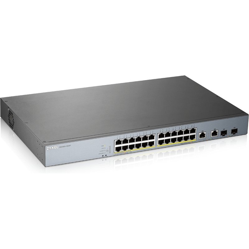 Zyxel GS1350-26HP-EU0101F commutateur réseau Géré L2 Gigabit Ethernet (10/100/1000) Connexion Ethernet, supportant l'alimentation via ce port (PoE) Gris