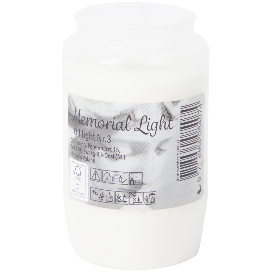 Bougie funéraire blanche