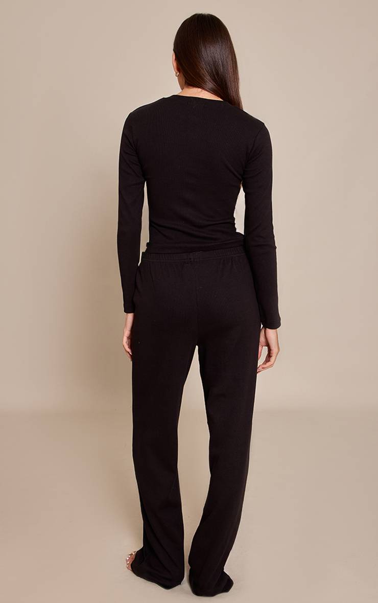 Noir Pantalon De Pyjama Large À Taille Élastiquée