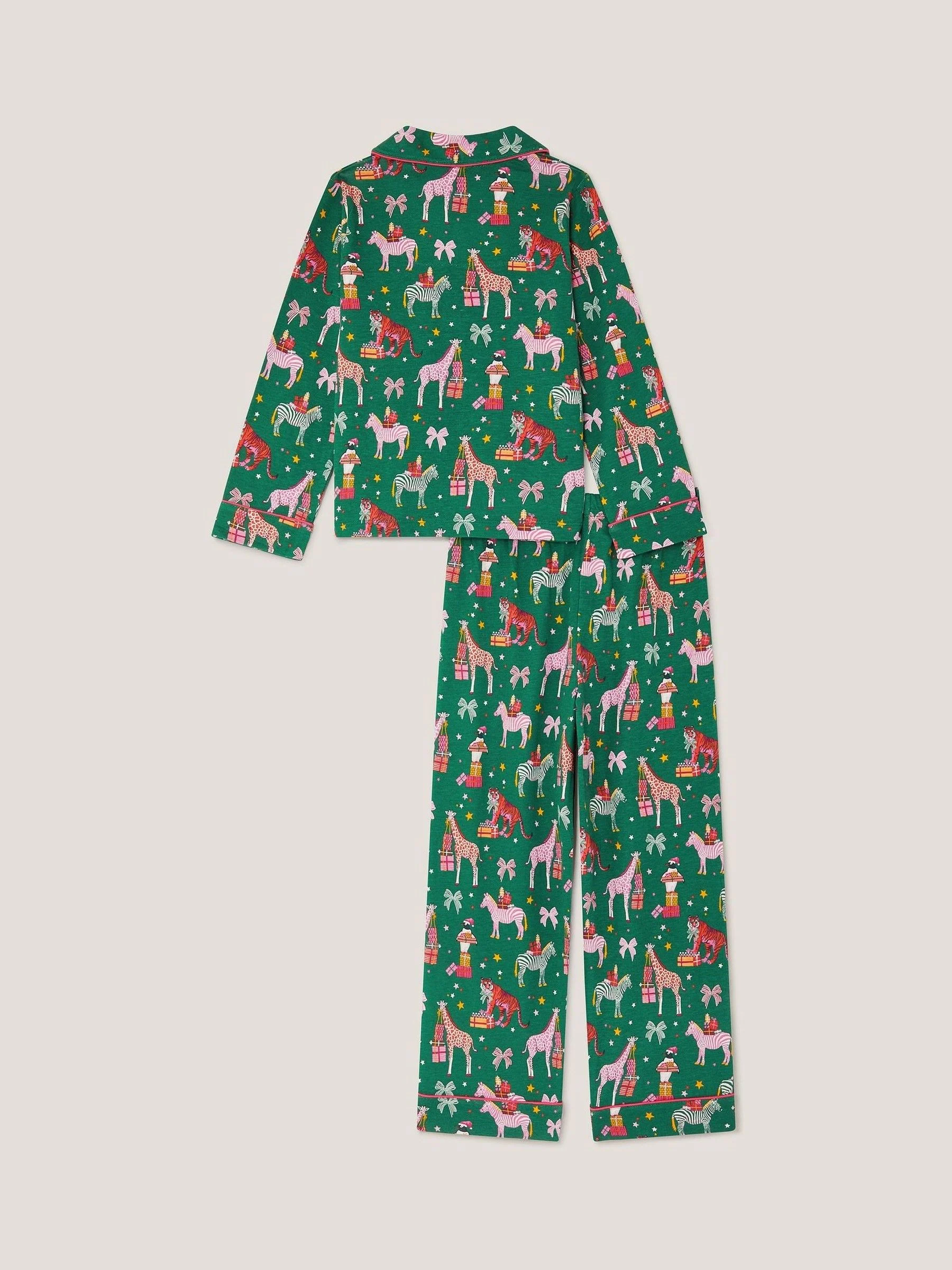 Monsoon Christmas Animal Print Long Pyjamas Set