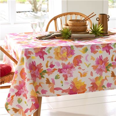 Nappe polycoton motif pivoines