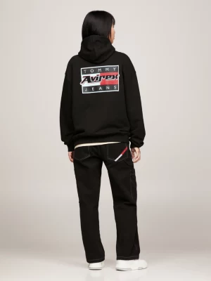 Tommy x Avirex Moletom com Capuz e Logo Traseiro de Gênero Duplo
