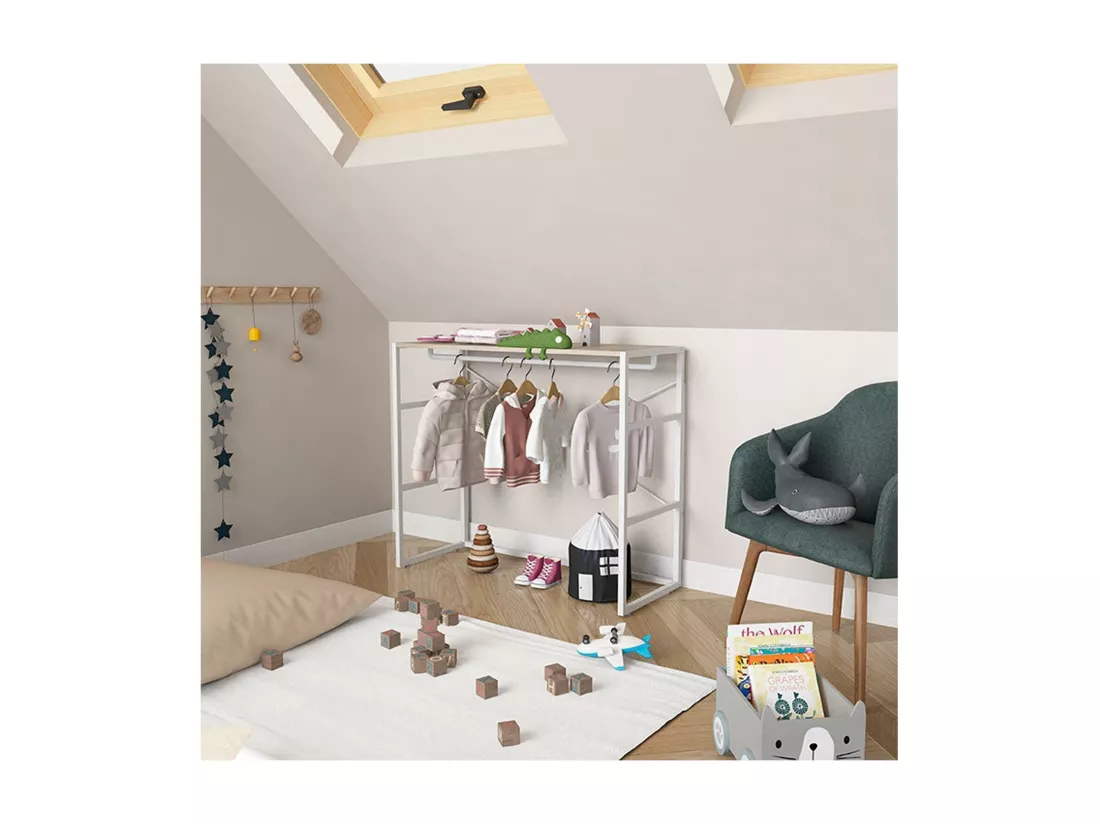 Portant vêtements sous combles penderie L100 x H85 cm