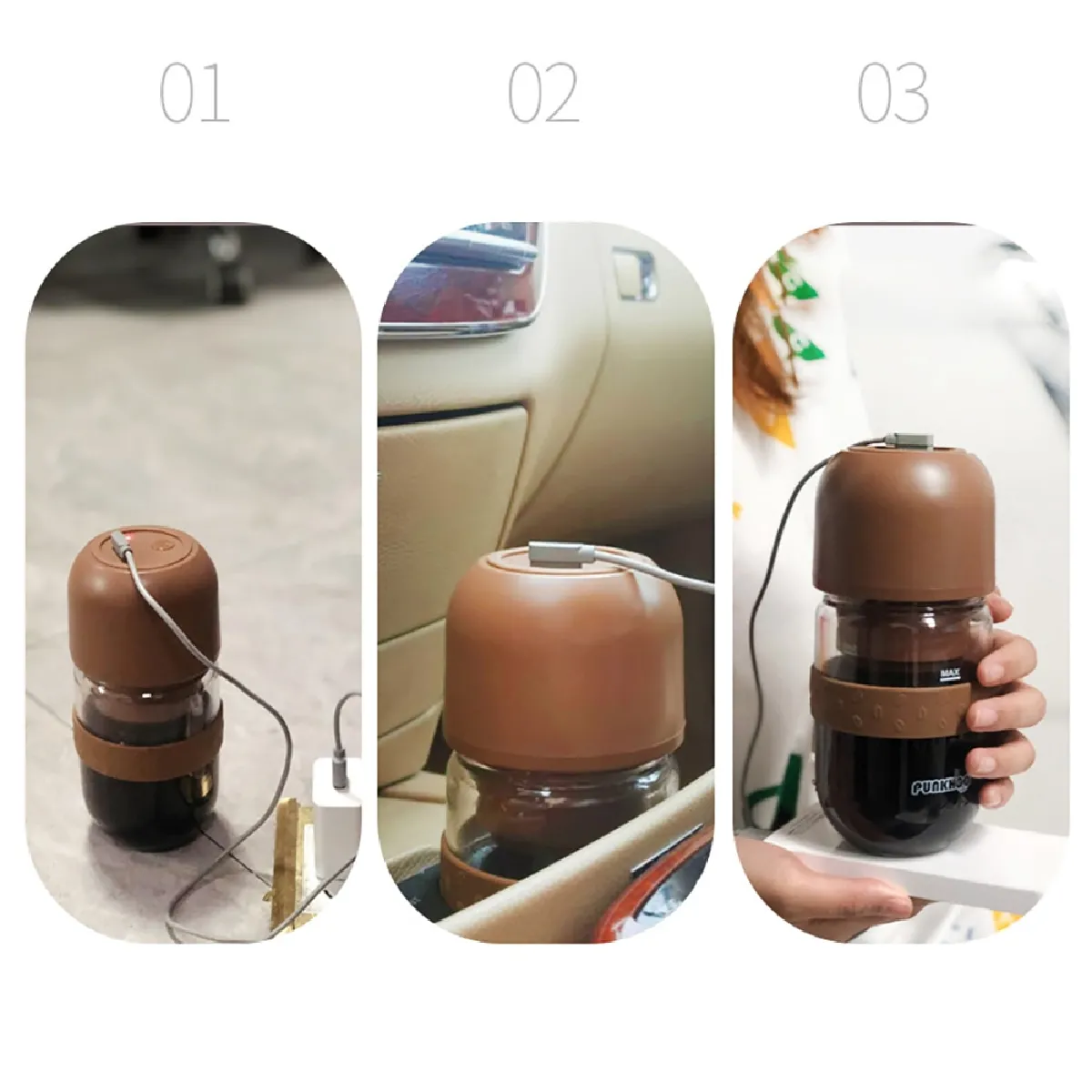 Universal Cafetière portable USB - Brun