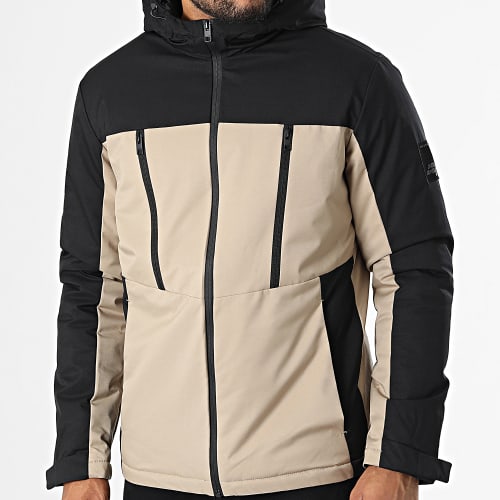 Veste Zippée Capuche Abel Beige Noir