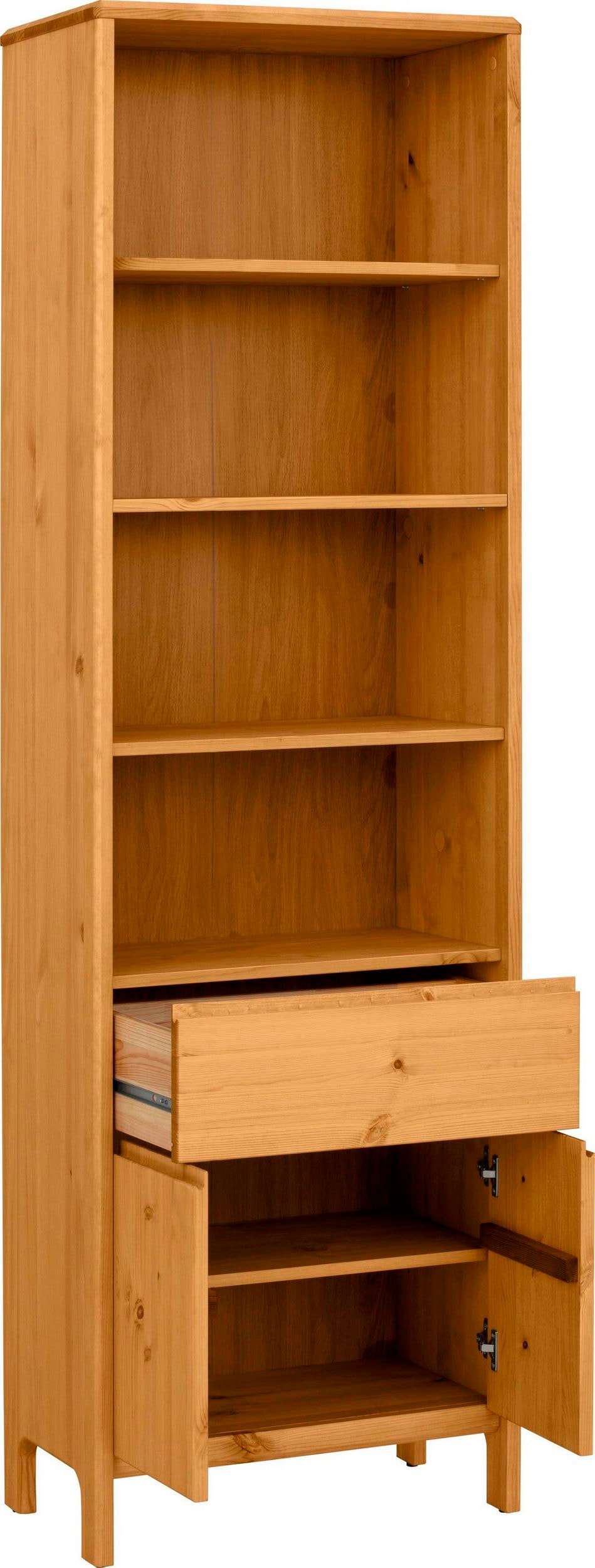 GOODproduct Hochschrank »Jorrick« Breite 60 cm, Massivholz Kiefer mit Bio Öl/Wachs behandelt
