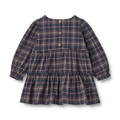 Wheat Fanny Kjole, Navy Check, 92 cm