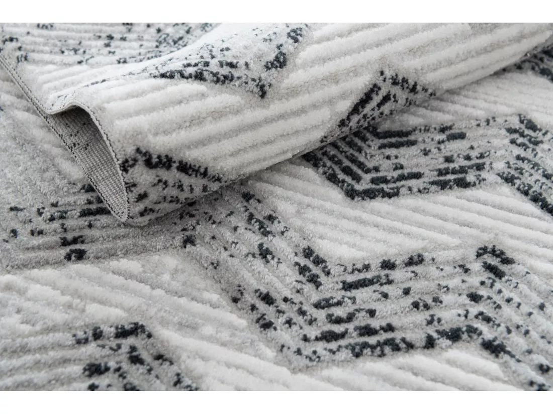 Tapis 125x125 gris Davos Grecian