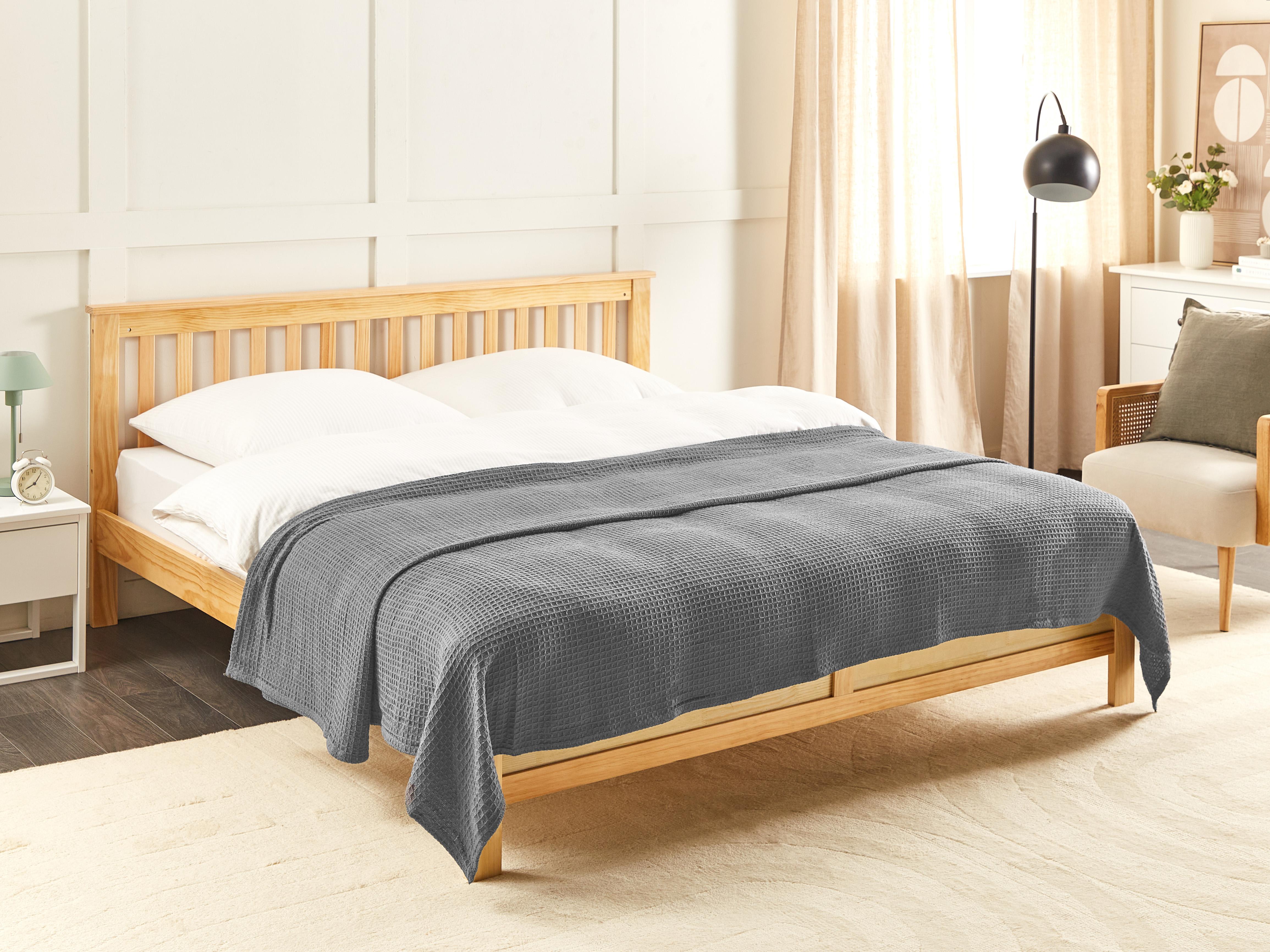 Sprei RAGALA Katoen 220 x 240 cm Donkergrijs