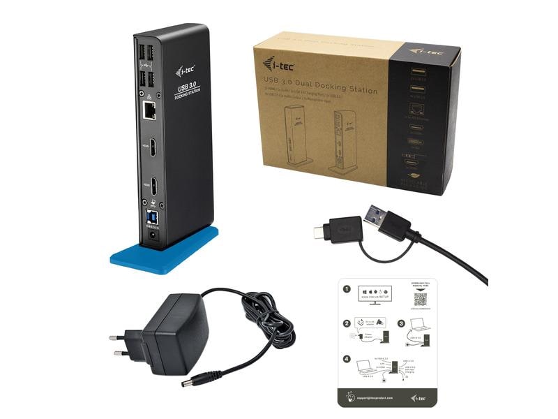 i-tec Dockingstation USB-C/USB-A Dual HDMI USB-A- und USB-C-Dockingstation mit zwei Videoanschlüssen