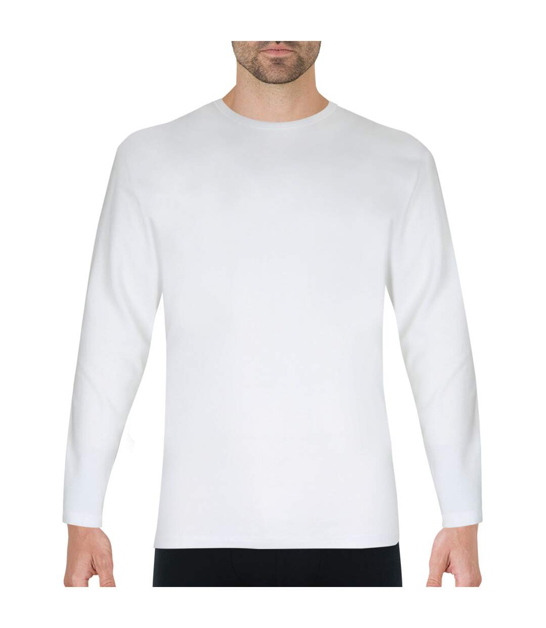 T-shirt col rond manches longues Pur coton Premium