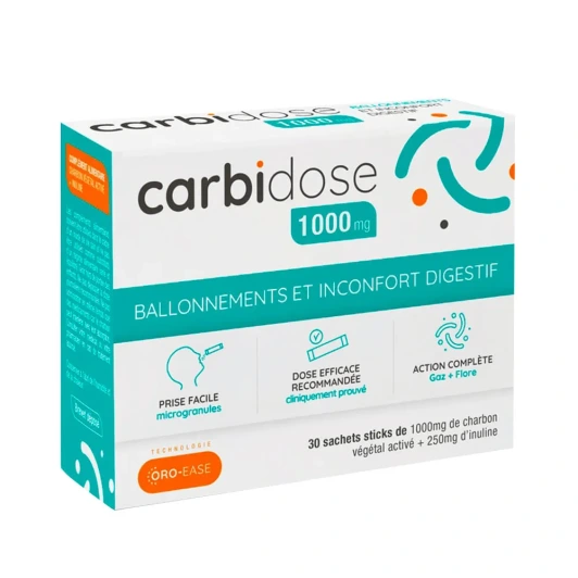 Carbidose 1000mg - ballonnements et inconforts digestifs