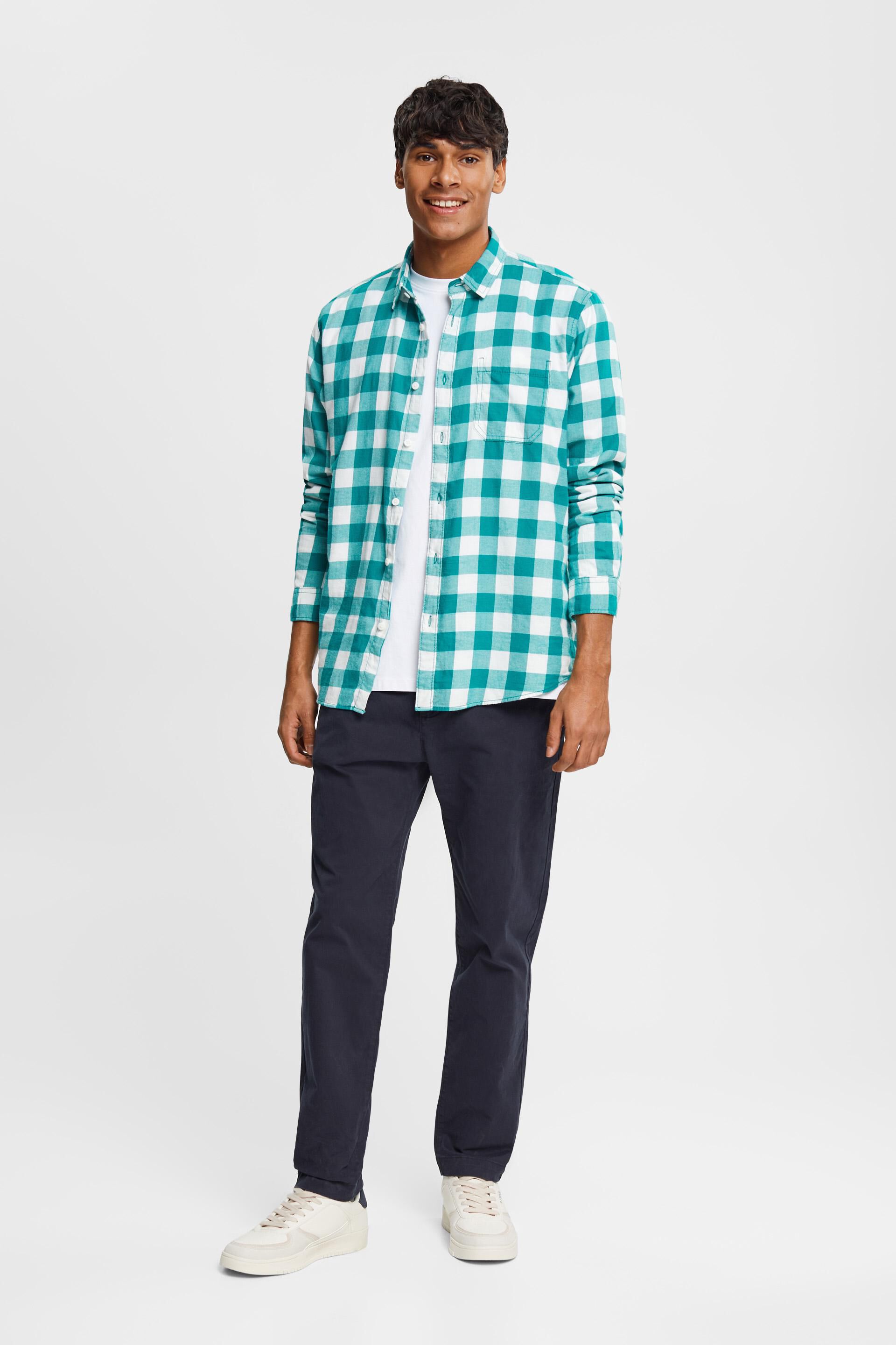 Chemise en flanelle de coton durable à carreaux vichy