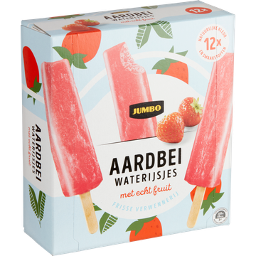 Jumbo Aardbei Waterijsjes met Echt Fruit 12 Stuks