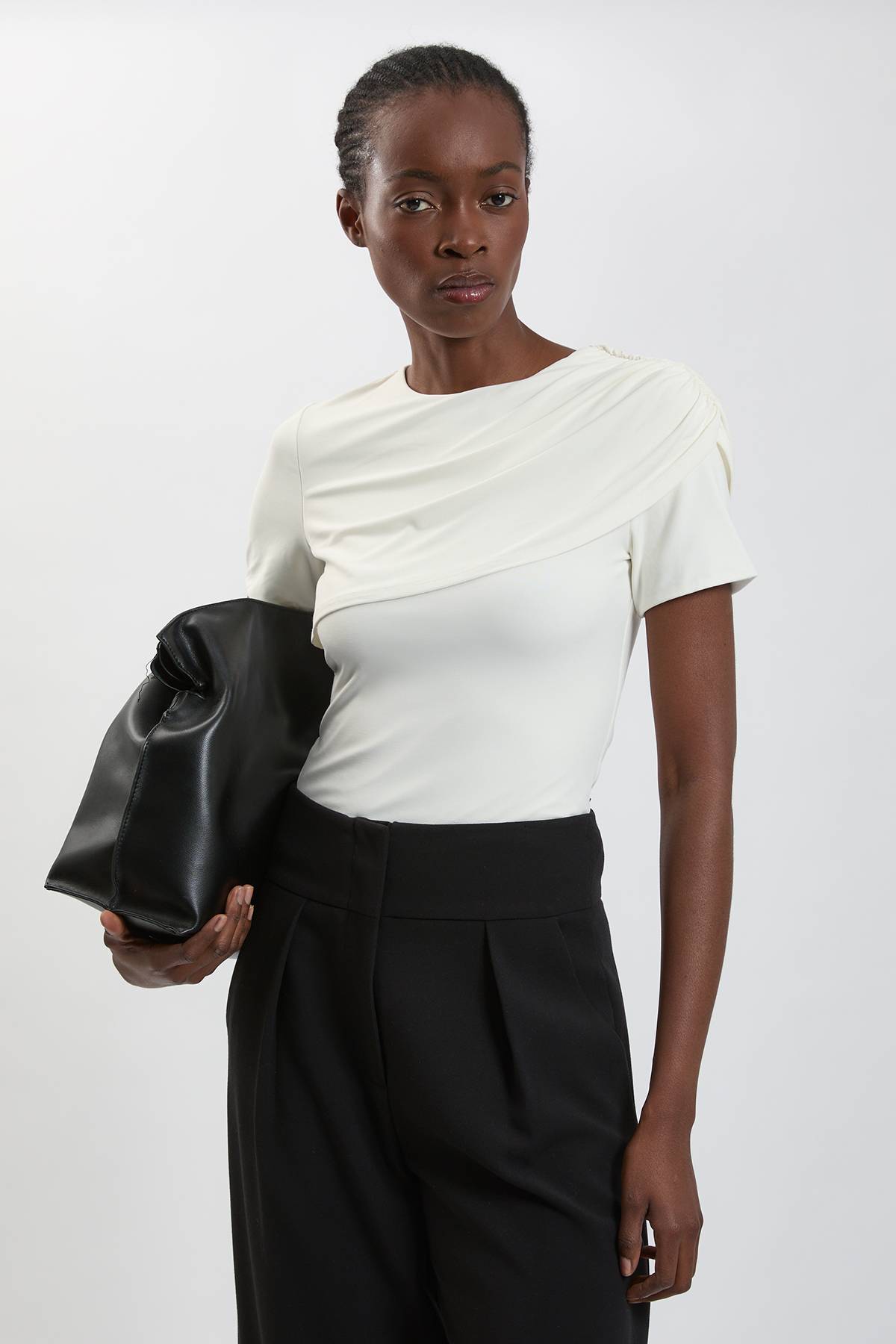 KarenMillen Haut En Jersey De Viscose Avec Superposition Drapée Croisée