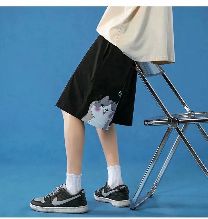 Cowpow - Wijde shorts met kattenprint