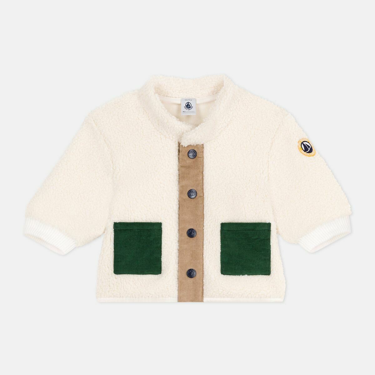 PETIT BATEAU<br>Jaqueta com botões sherpa