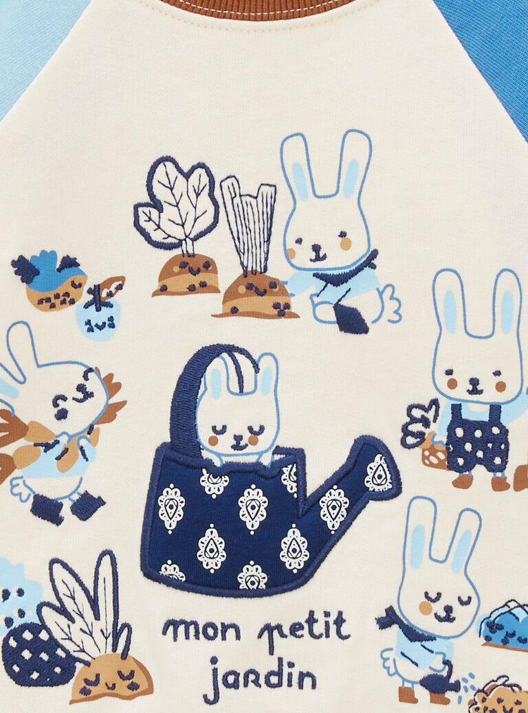 Sweat bleu avec imprimé fantaisie pour bébé garçon