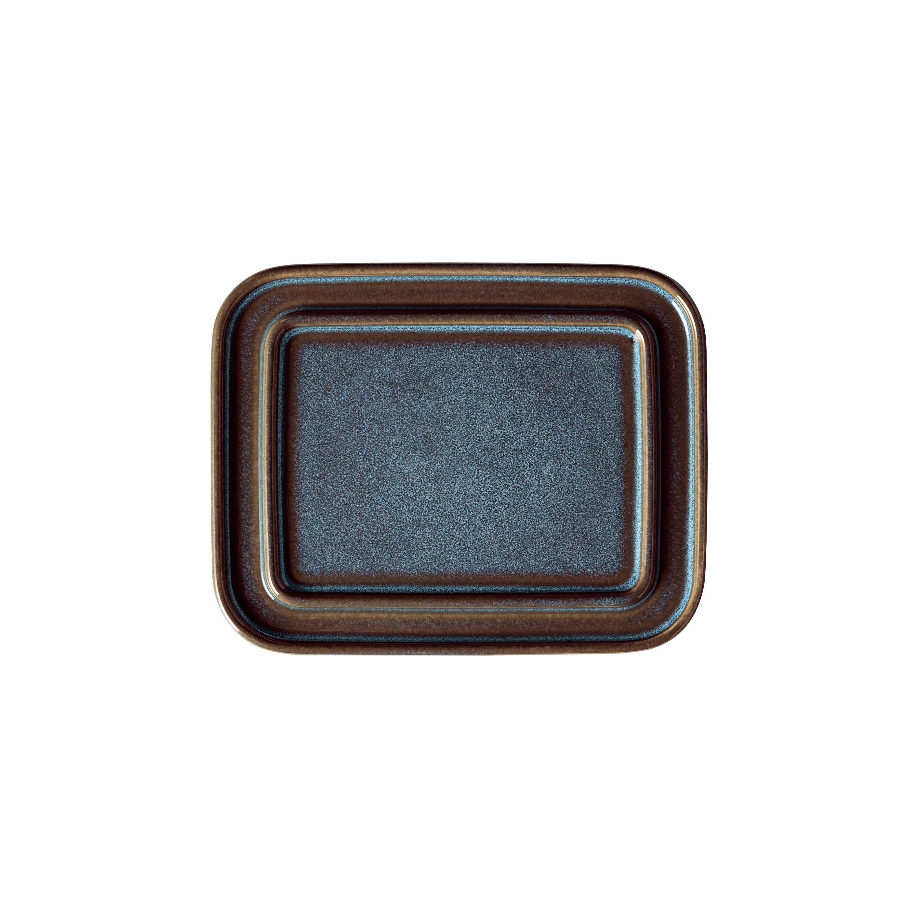 Lave Covered butter dish Blue, earthenware