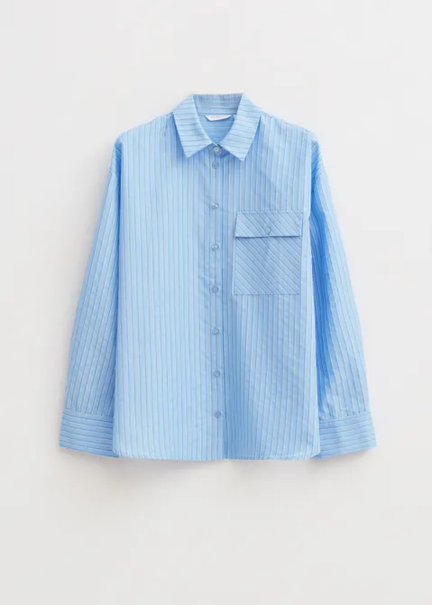 Blouse met fijne strepen blauw (BLW.L)