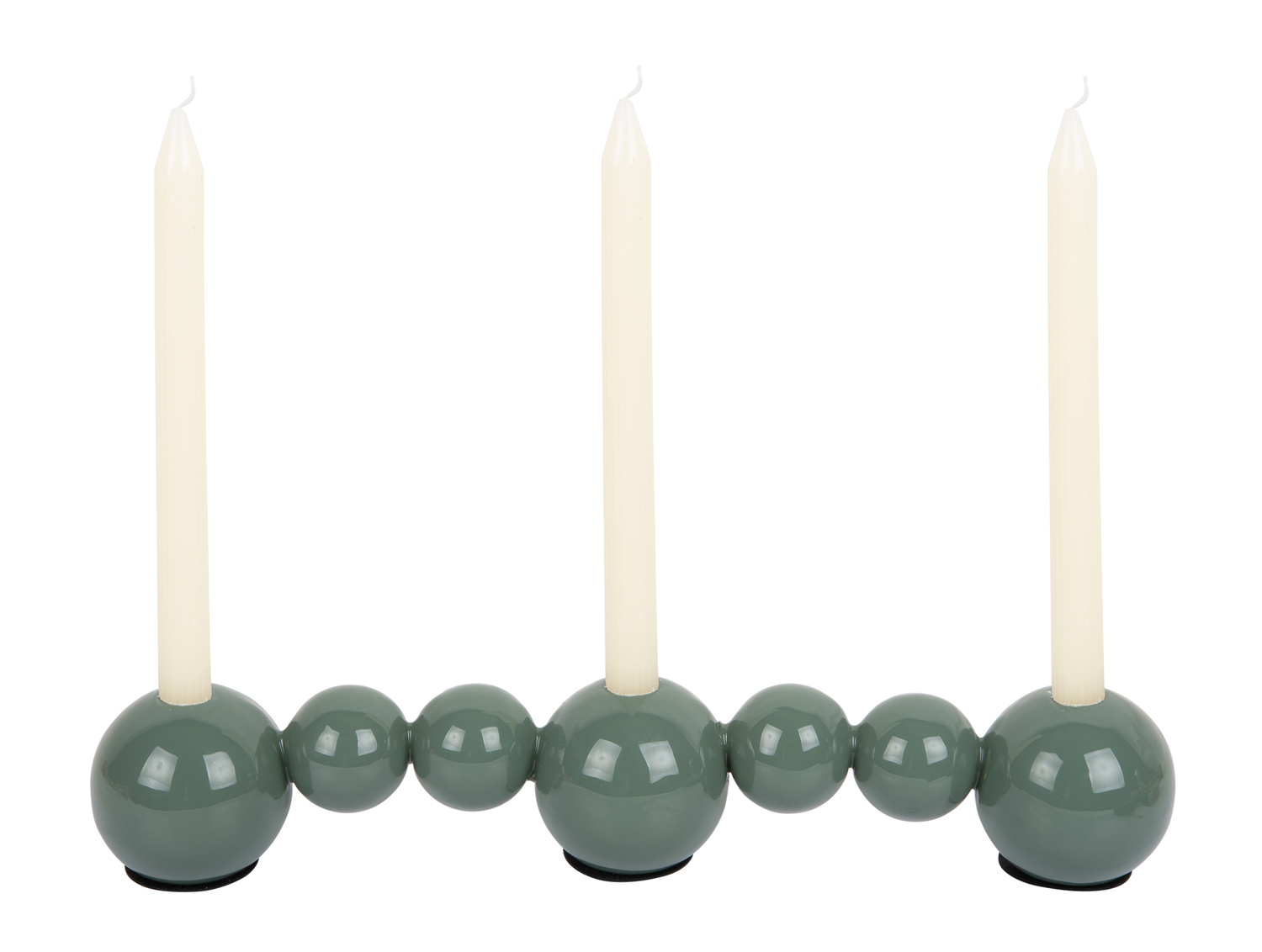 Candle holder Bubbles straight enamel jungle green