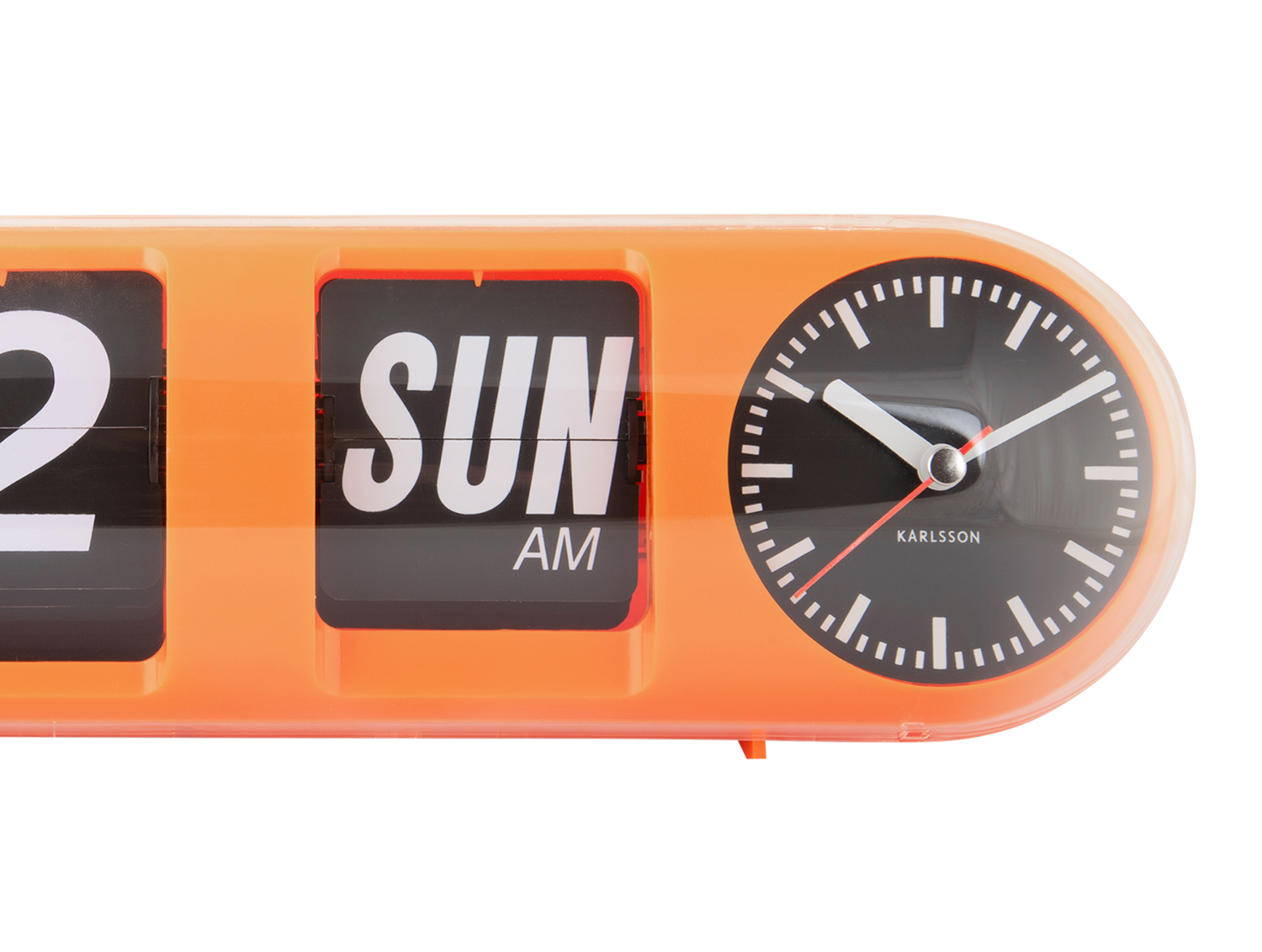 Wandklok Tube Flip - Oranje