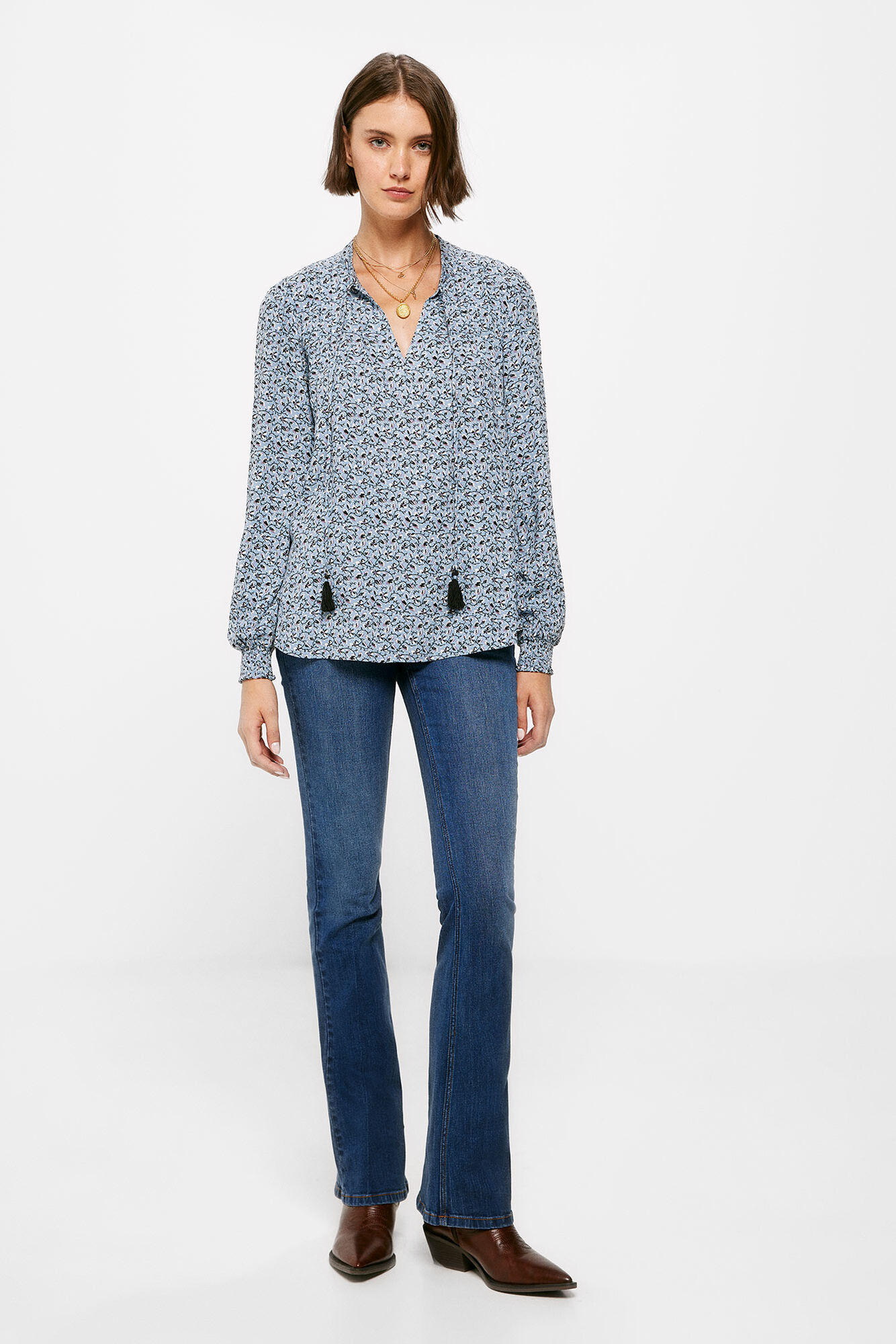 Blusa fluida estampada
