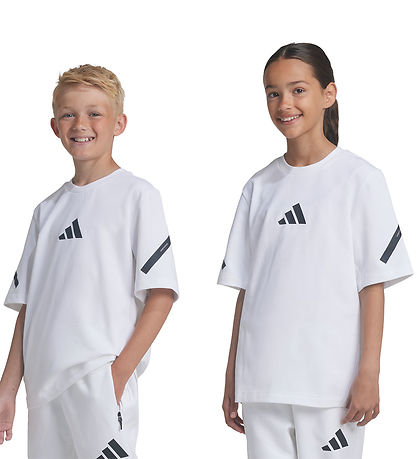 adidas Performance T-Shirt - J ZNE Tee - Weiß/Schwarz