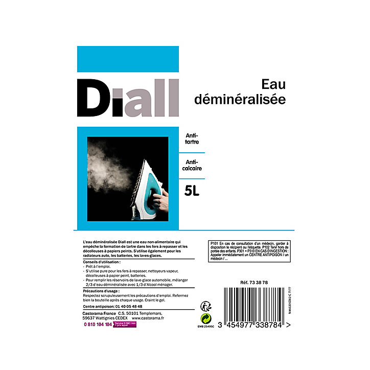 Eau déminéralisée anti-calcaire et anti-tartre Diall 5L