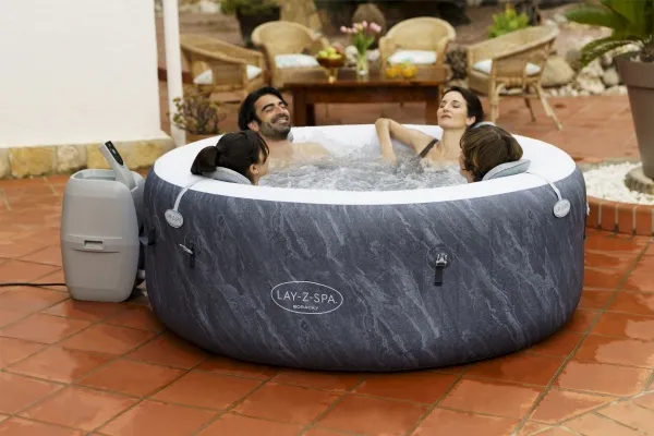 Bestway Lay-Z-Spa 60175, 669 L, 4 person(er), Rund, Boble/Jet massage, Grå, Hvid, 40 °C