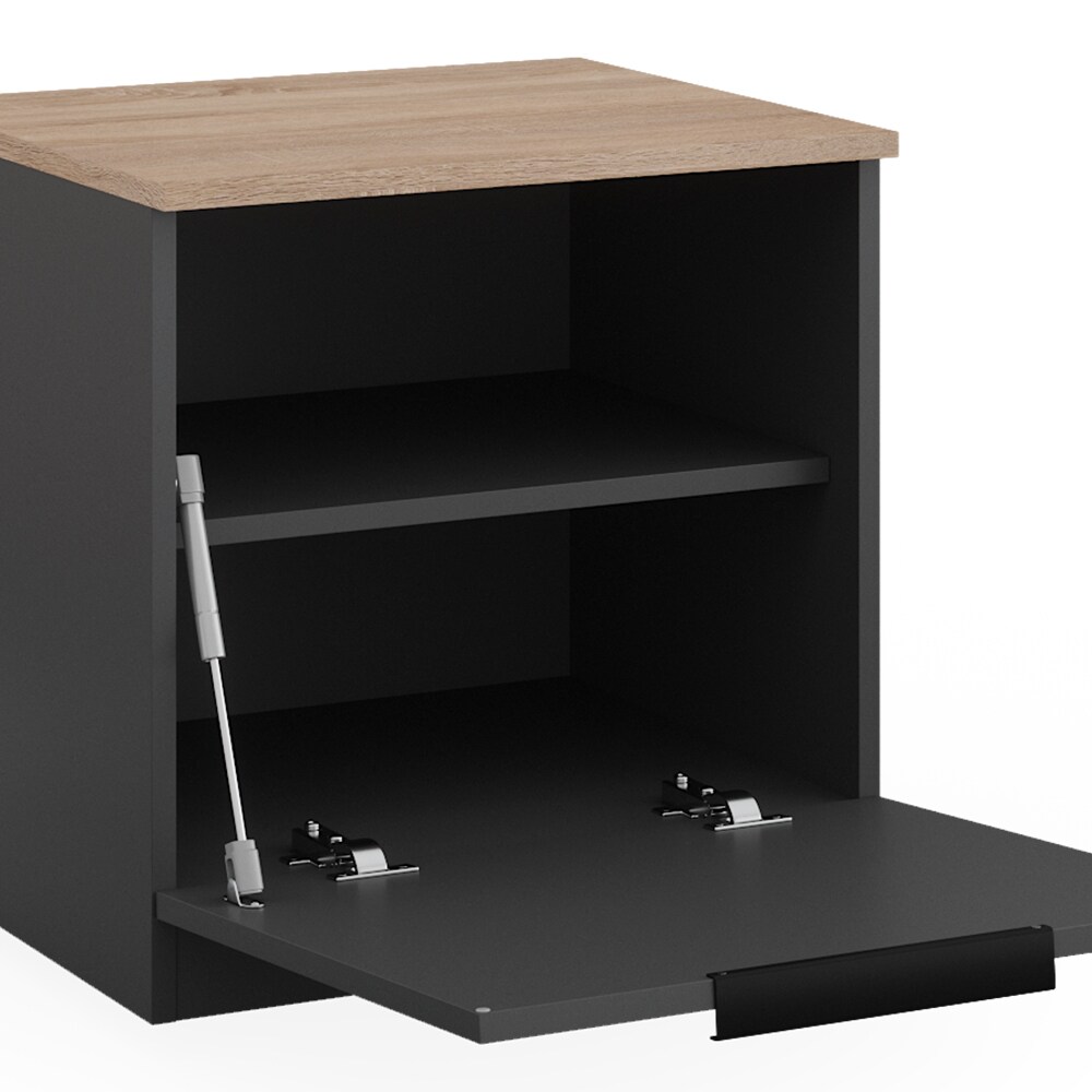 Vicco Nachttisch Betti, 50 x 50 cm, Anthrazit Sonoma mit 1 Klappe, Schlafzimmer