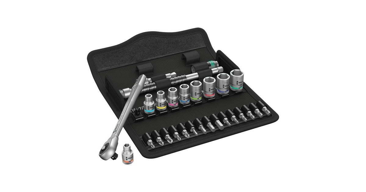 Wera8100 SA 10 Zyklop Metalen ratelset, 1/4