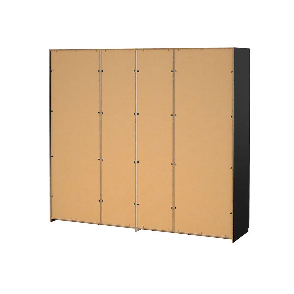 Hioshop Como schuifdeurkast 2 deuren 245x220cm mat zwart