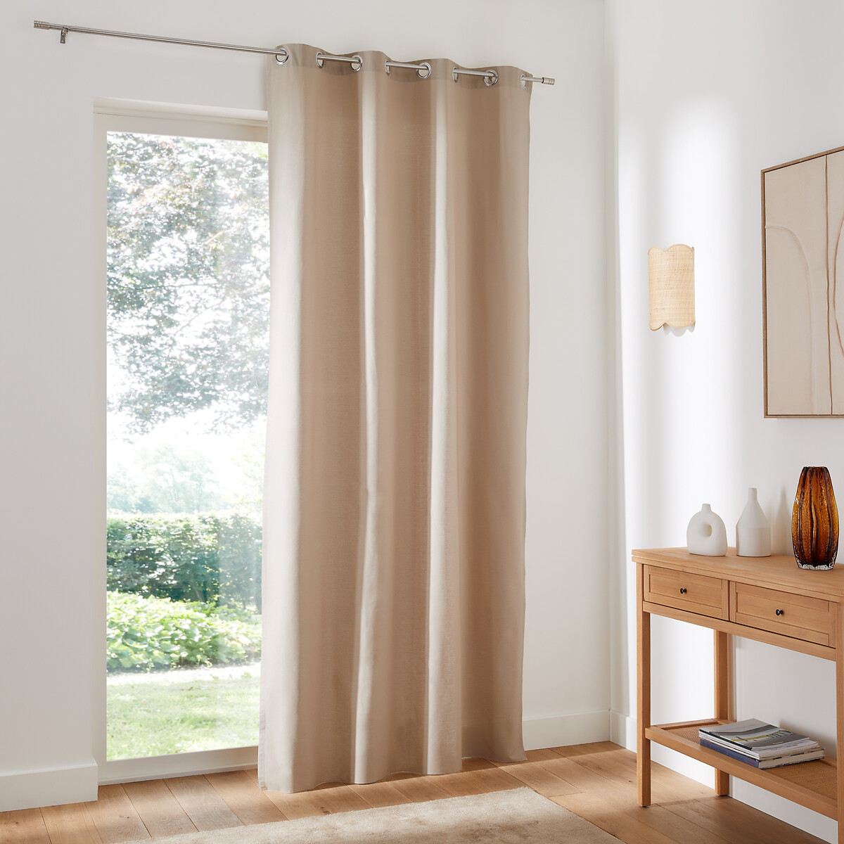 LA REDOUTE INTERIEURS<br>Cortina de algodão com ilhós Cenário
