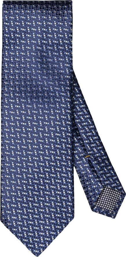 ETON Dark Blue Geometric Woven Silk Tie Blå