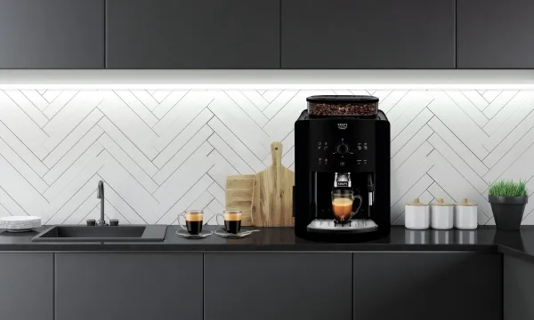 Krups Arabica EA8110, Espressomaskine, 1,7 L, Kaffebønner, Indbygget kværn, 1450 W, Sort