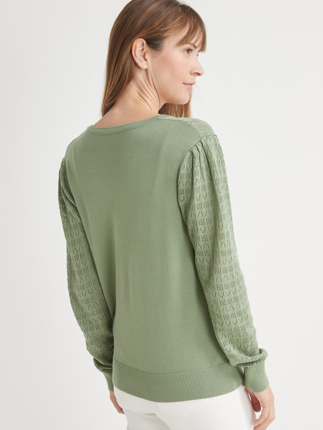 Gilet point fantaisie encolure V