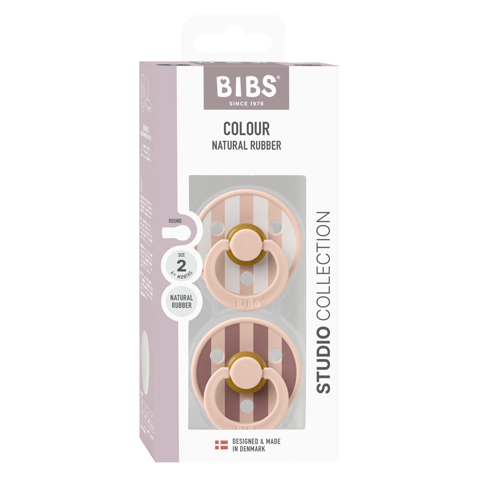 BIBS - Pacifier Studio Colour 2 PACK Block Latex - Blush Mix - Size 2