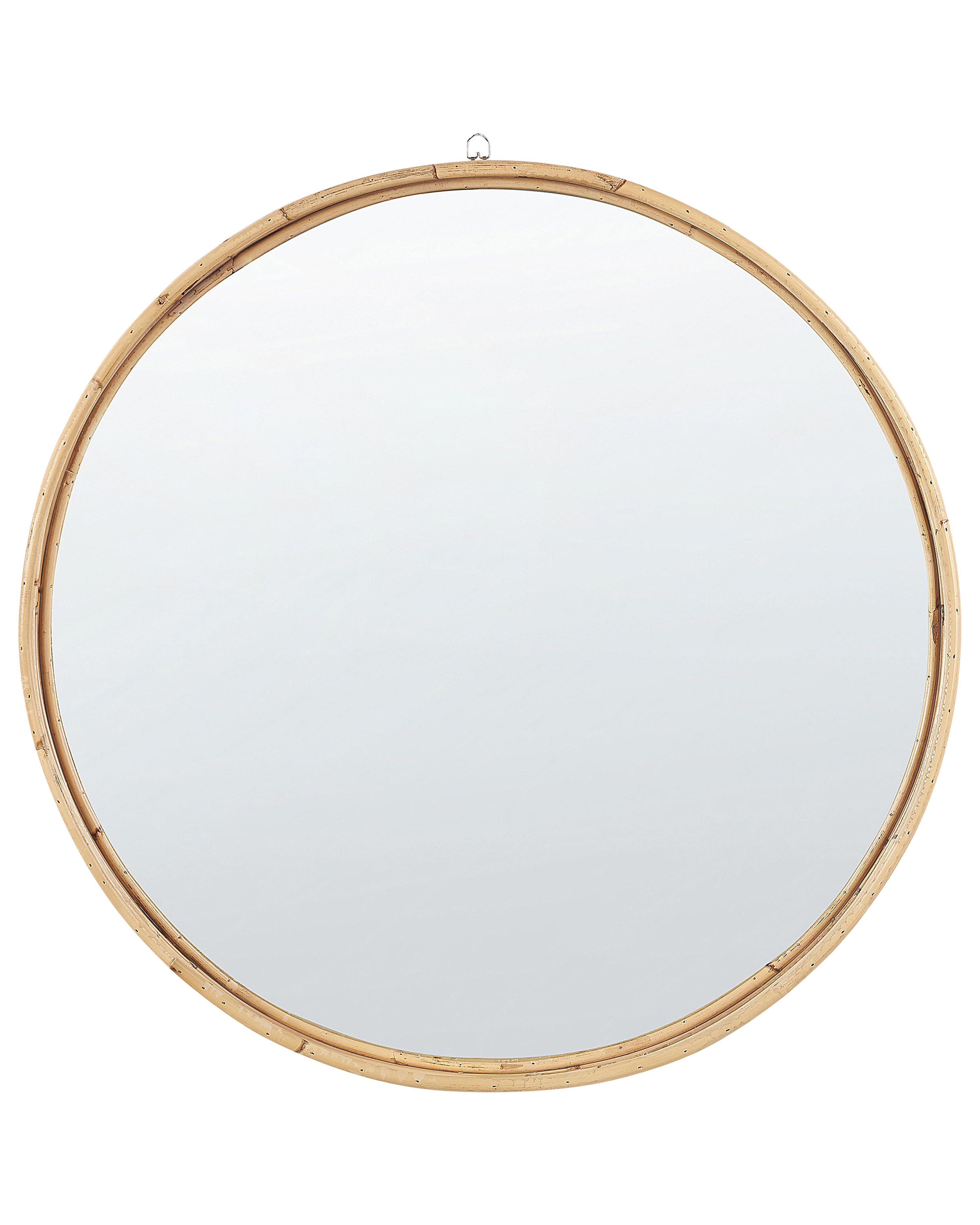 Wandspiegel BARUNG 60 cm 60 cm Rotan Natuurlijk Beige
