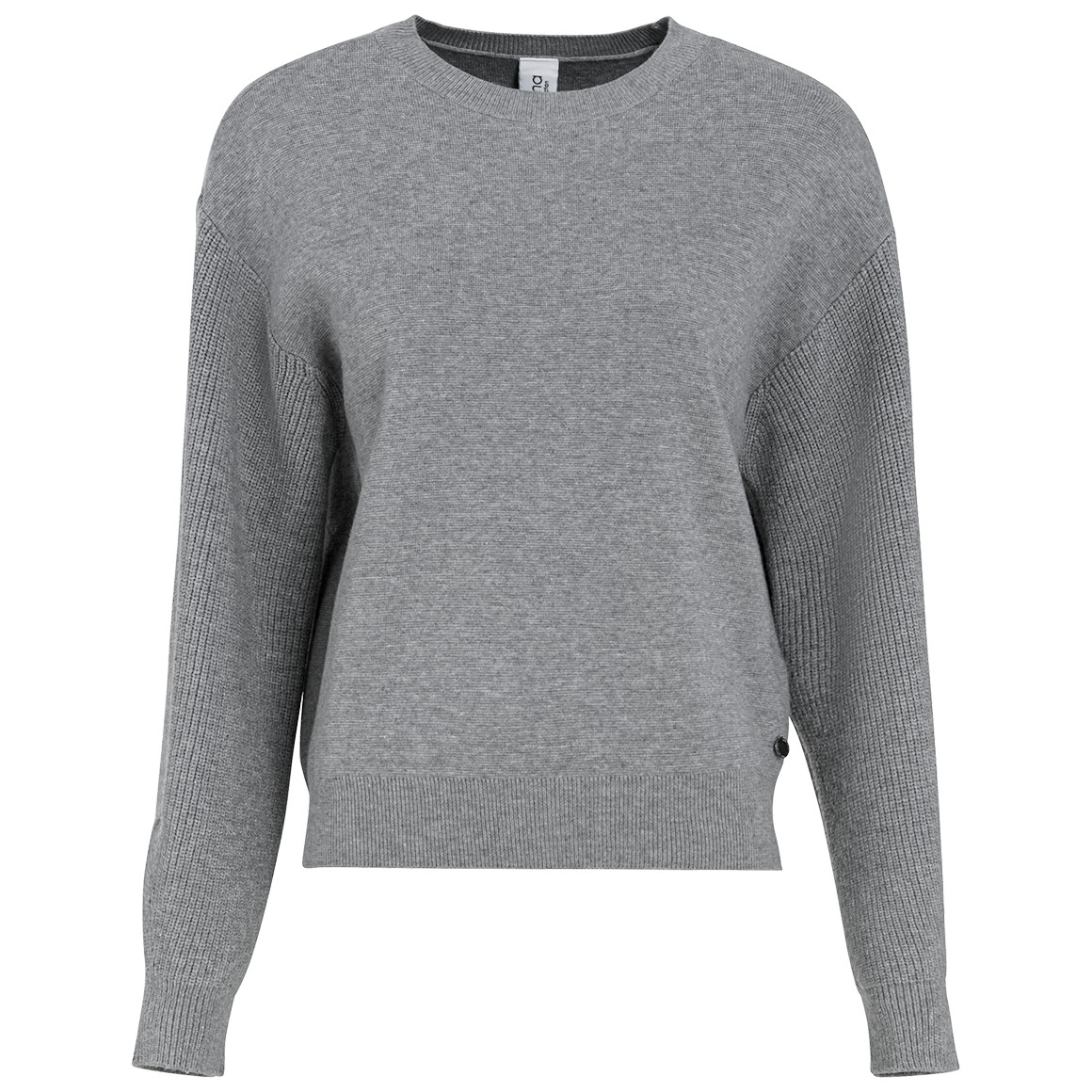 Gina Collection Damen Strickpullover mit Strick-Mix grau
