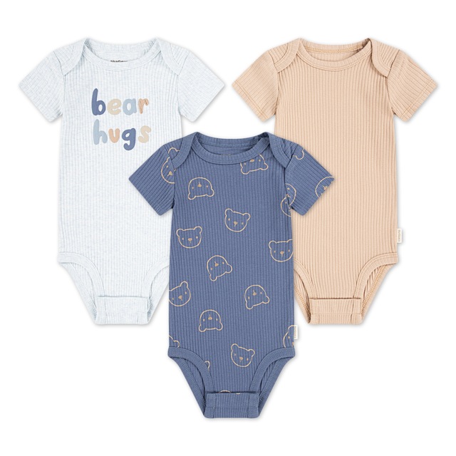 HUGGIES babywear Kurzarmbody »HUGB 3PK BODYSUIT«, 3 Stk. aus softer, gerippter Struktur