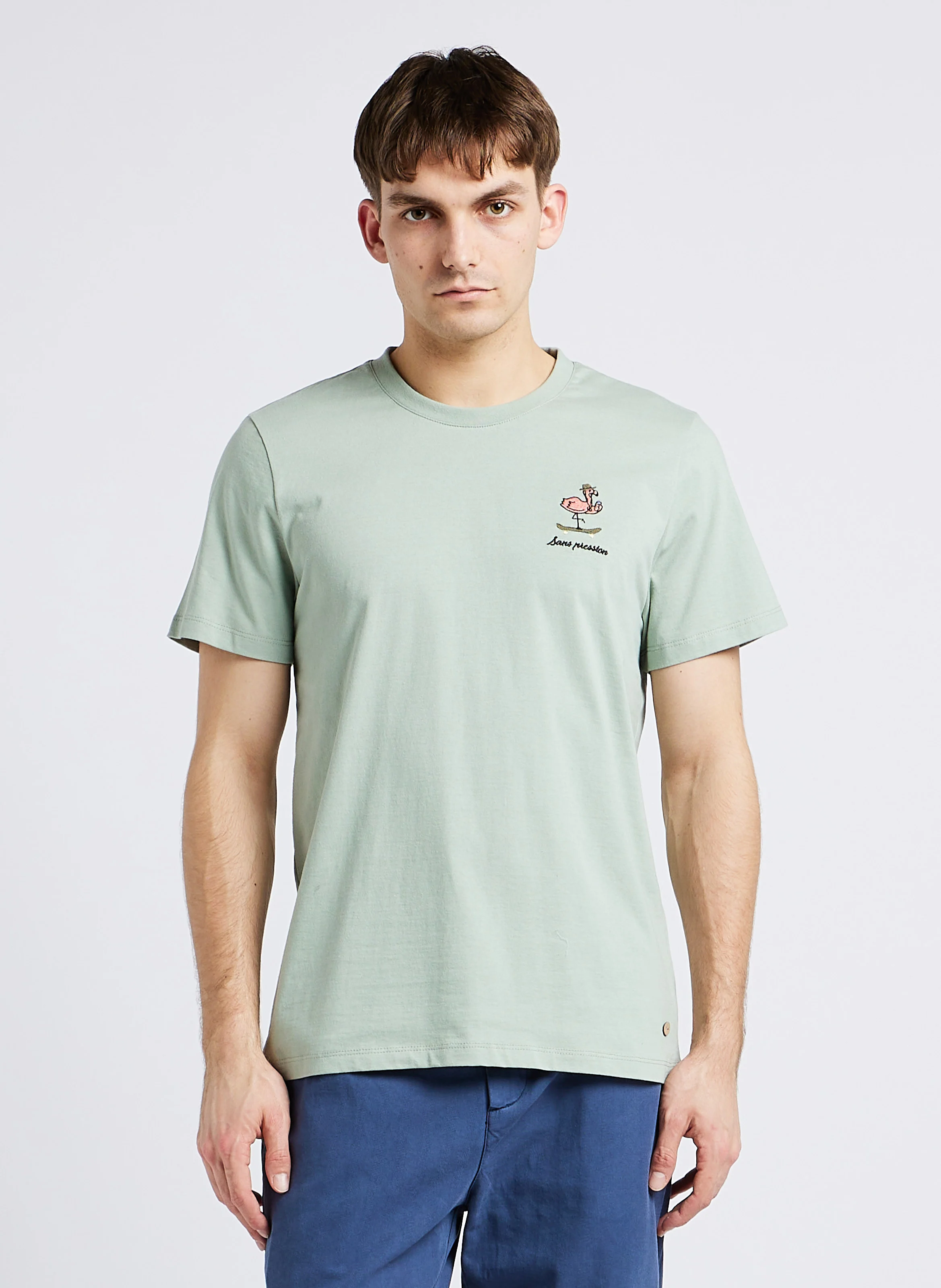ARCY - Tee-shirt col rond brodé | Vert