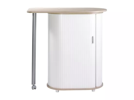 Mange-Debout Chêne Blanc Table Pivotante 3 Niches 104,8 x 105,1 x 44 cm
