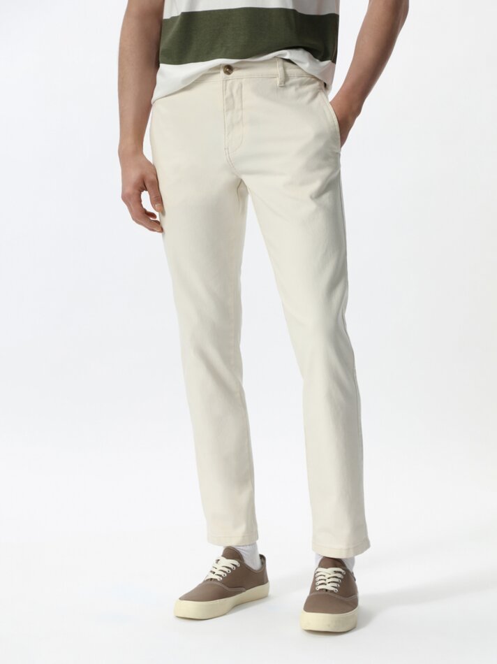 Calças chino rústicas - Branco-sujo