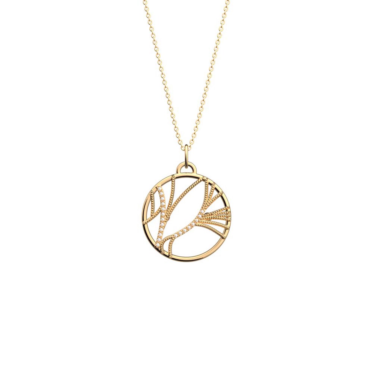 Collier Les Georgettes Les Précieuses Rose des Sables doré 25mm