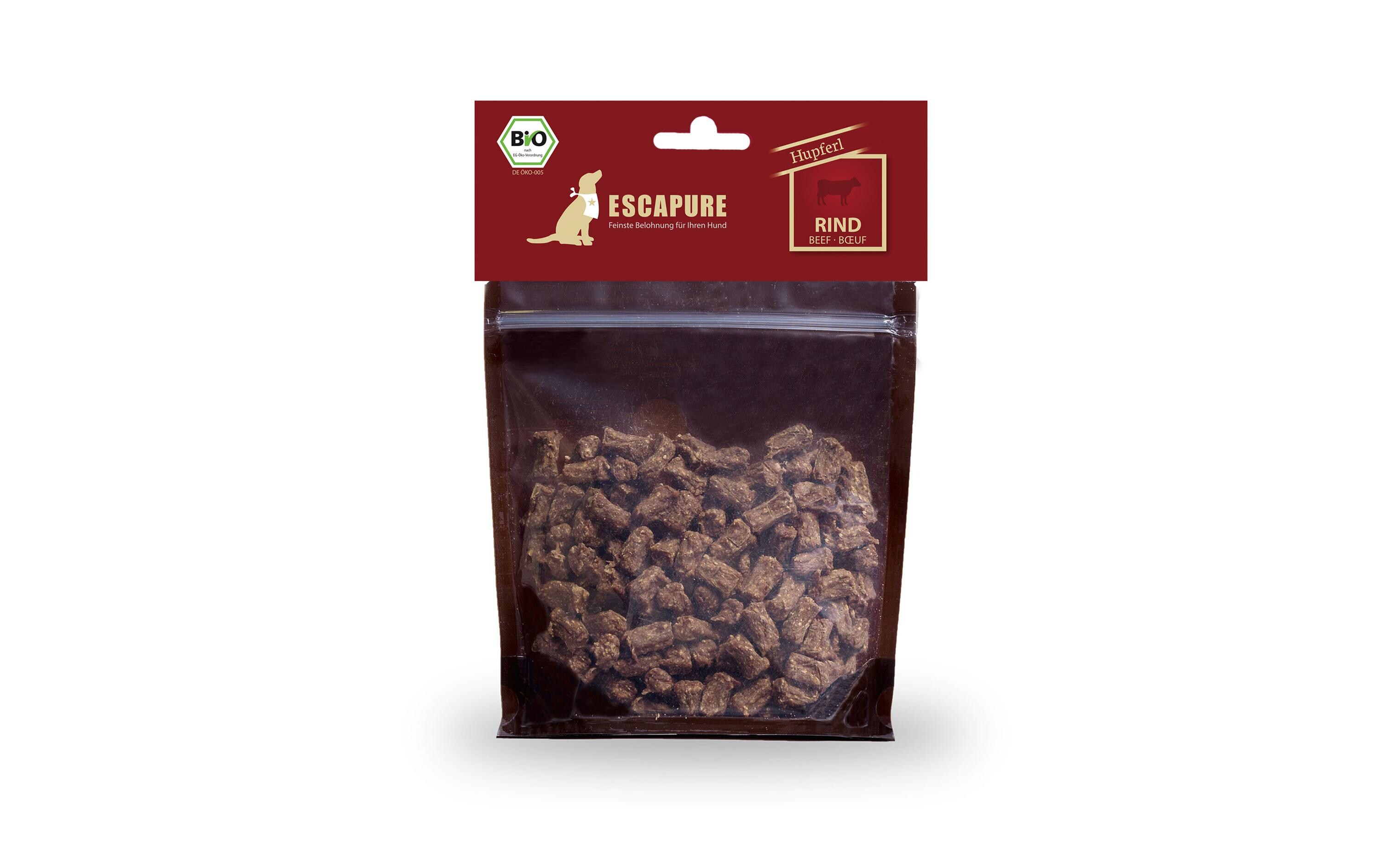 Leckerli BIO Rinder Hupferl 150 gGetreidefreier BIO-Snack mit hohem Fleischanteil